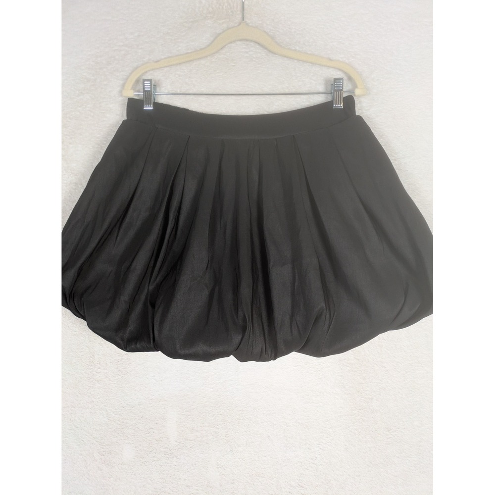 A New Day Bubble Skirt Women's Size M Black Pleated Mini Lined